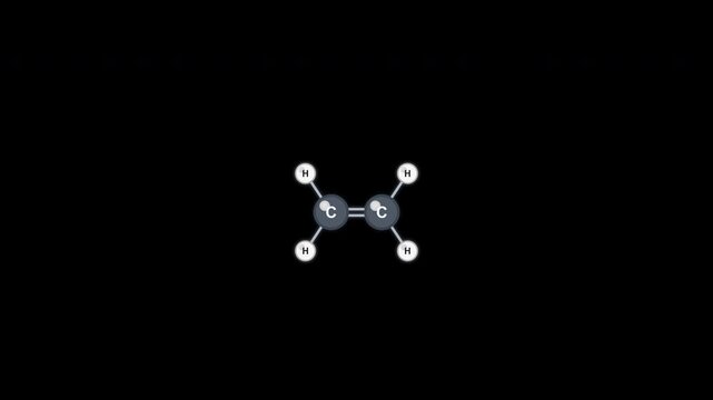 Ethene C2H4 Ball And Stick Model Animation Clean No Text Alpha Channel 4K