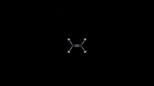 Ethene C2H4 Lewis Structure Animation Clean No Text Alpha Channel 4K