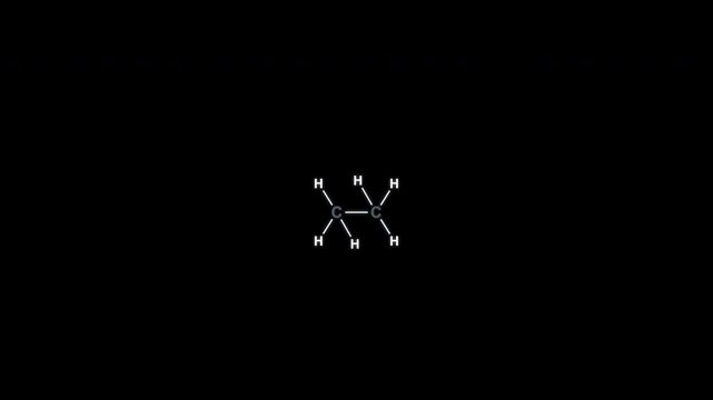 Ethane C2H6 Lewis Structure Animation Clean No Text Alpha Channel 4K