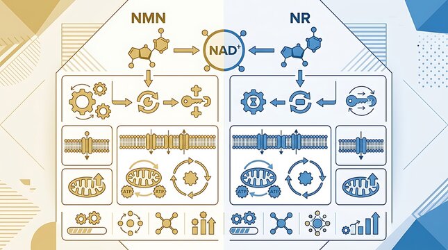 Comparison of nmn and nr pathways for cellular nad synthesis