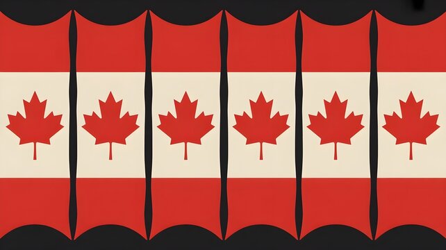 Civic holiday canadian flags repeating pattern of maple leaf national symbols