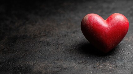 Obraz premium adoration. Red heart shape against a dark textured background, symbolizing romance under soft directional lighting. wellbeing guides.