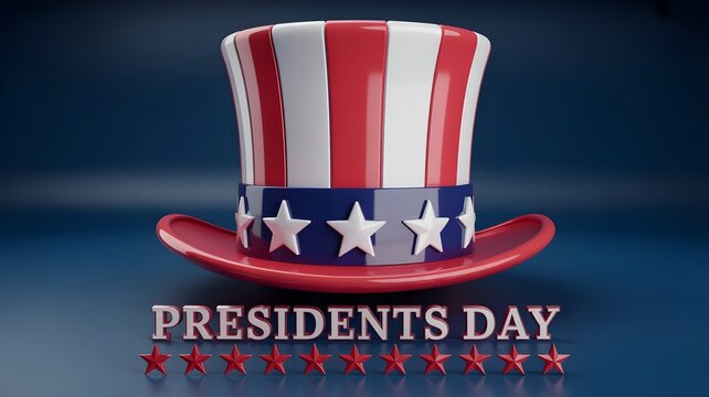Presidents day civic holiday patriotic uncle sam hat american flags