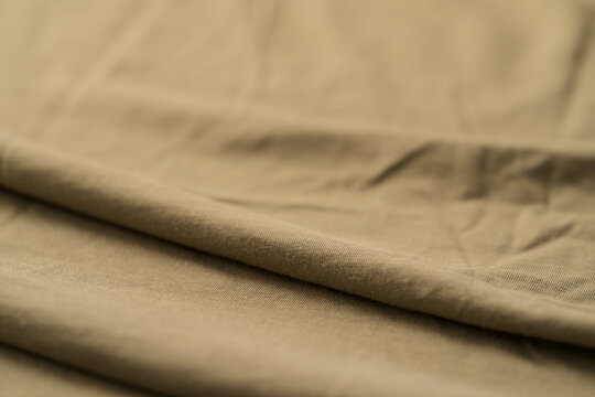 olive color cotton fabric for clothing closeup