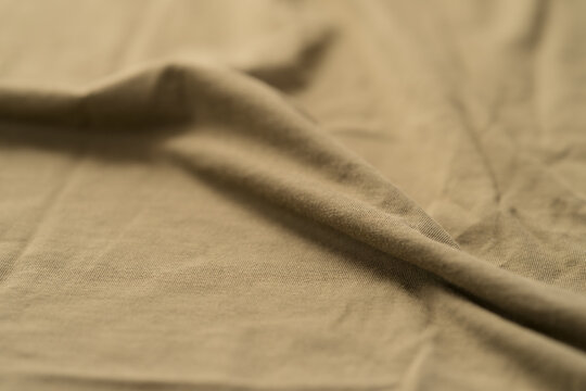 olive color cotton fabric for clothing closeup