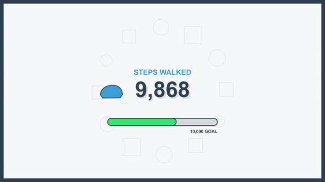Digital Step Counter Milestone Explosion Animation on a Dark Background with Glowing Particle Effects