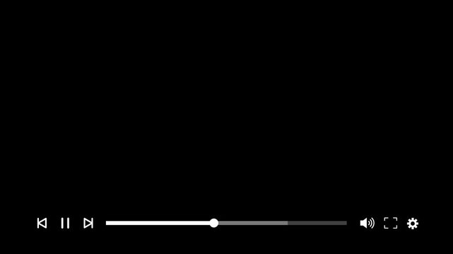 Media player progress bar animation, Online player animation on transparent background. Full HD. 4K