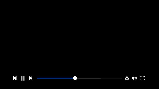 Media player progress bar animation, Online player animation on transparent background. Full HD. 4K