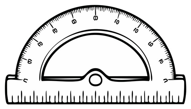 Illustration of a Protractor for Angle Measurement in Education and Geometry
