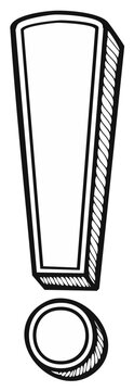 Sketch Exclamation Point Graphic Symbol Idea Icon Line Art Design Illustration
