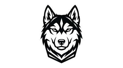 Stylized Husky Dog Head Silhouette Vector Logo Design © Strokiva
