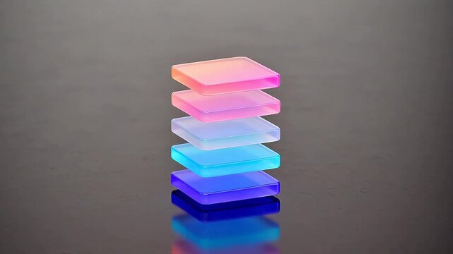 Stack of glowing colorful squares
