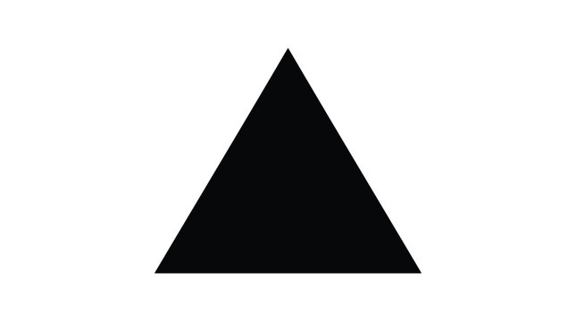 Black Equilateral Triangle Silhouette Vector Geometric Icon Design