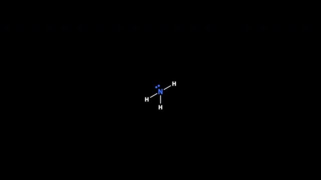 VSEPR Trigonal Pyramidal AX3E Lewis Structure Animation Clean No Text Alpha 4K
