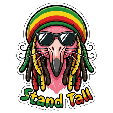 Rastafarian parrot with dreadlocks sunglasses.