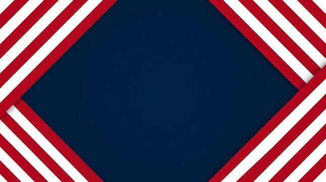 Abstract background with red and white diagonal stripes and dark blue center