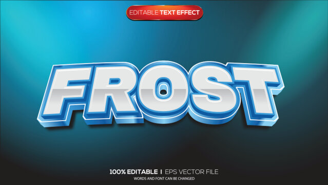 3d text effect frost theme