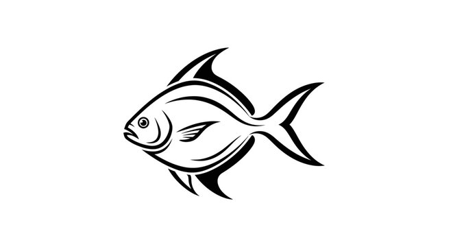 Stylized permit fish vector illustration for logo.
