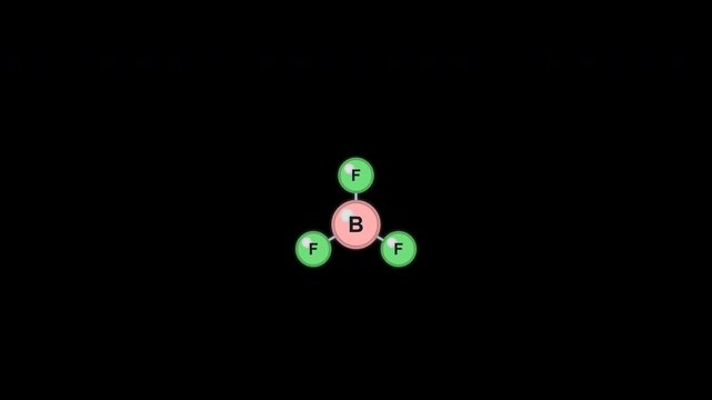 VSEPR Trigonal Planar AX3 Ball And Stick Model Animation Clean No Text Alpha 4K