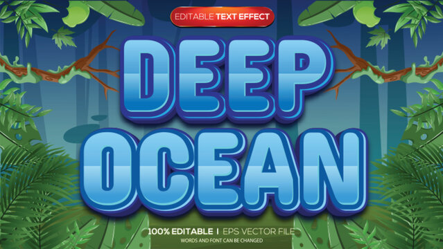 3d text effect deep ocean theme