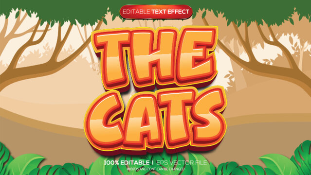 3d text effect the cats theme