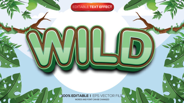 3d text effect wild theme