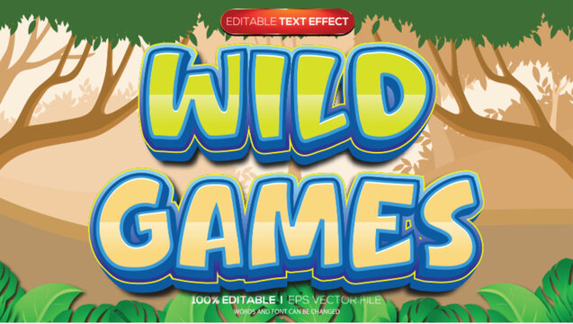 3d text effect wild games theme
