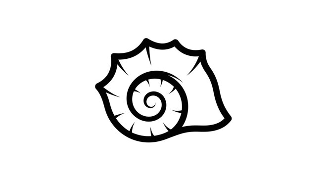 Stylized murex sea shell silhouette icon graphic.