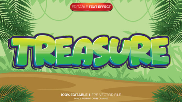 3d text effect treasure theme