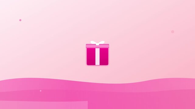 scaling gift box icon celebration modern pink palette