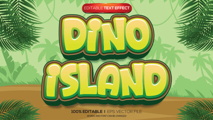 3d text effect dino island theme © Ardhy