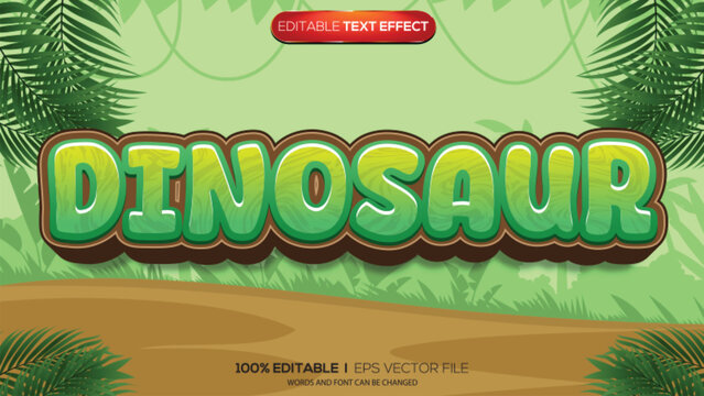 3d text effect dinosaur theme