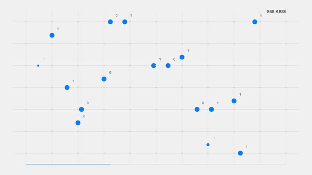 Abstract Digital Data Visualization with Binary Code and Grid