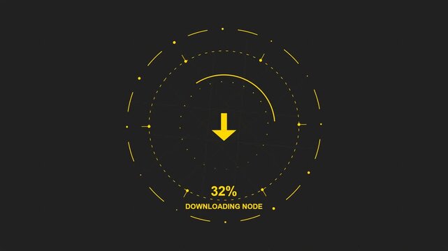Futuristic HUD Downloading Node Progress Bar Interface