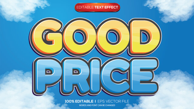 3d text effect good price theme