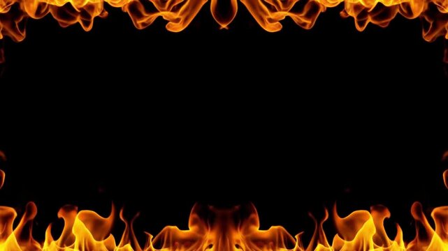 炎のフレーム背景　Flame-framed background