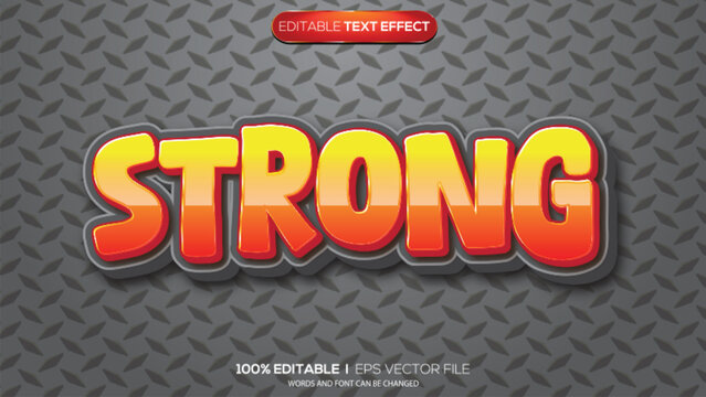 3d text effect strong theme