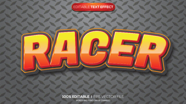 3d text effect racer theme