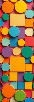 Simple circle and square shapes arranged in a geometric pattern, background, ||modern