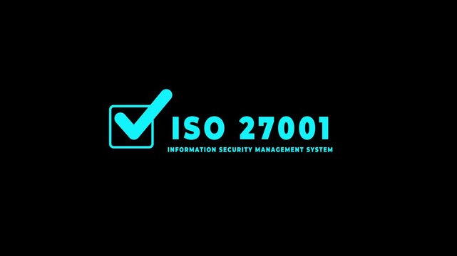 ISO 27001 concept. Requirements, certification, management, standards. Businesswoman using tablet to choose ISO 27001 for information security management system (ISMS).4k motion graphics video