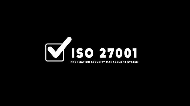ISO 27001 concept. Requirements, certification, management, standards. Businesswoman using tablet to choose ISO 27001 for information security management system (ISMS).4k motion graphics video