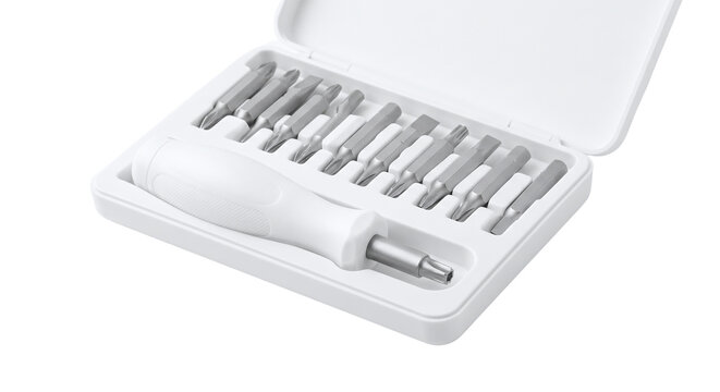 Professional screwdriver set with white handle