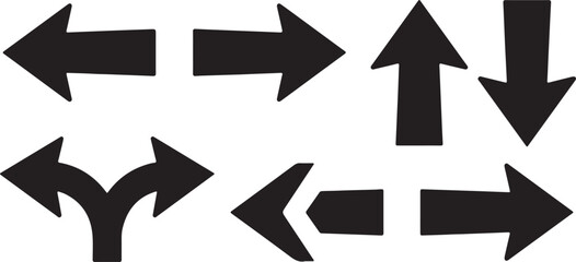 Black arrows, direction icons, navigation symbols, vector graphics © Vector Hause
