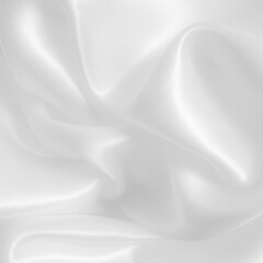 Fototapeta premium White fabric background. Wavy cloth texture