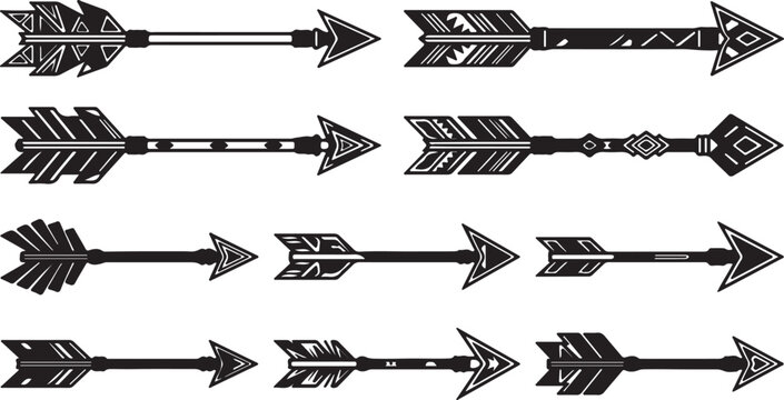 Arrows, tribal arrows, black arrows, vector arrows, 10 arrow icons