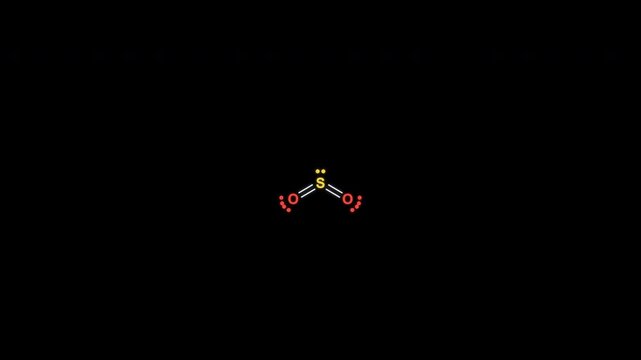 Sulfur Dioxide SO2 Lewis Structure Animation Clean No Text Alpha Channel 4K