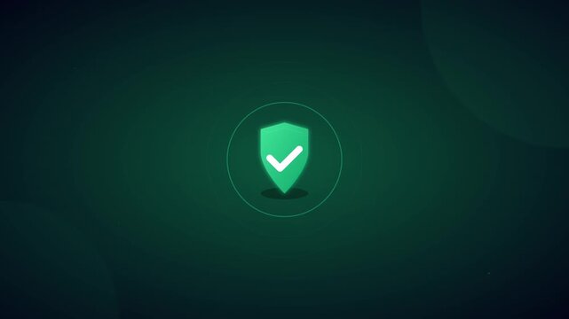 shield check verified icon with pulsing safety halos