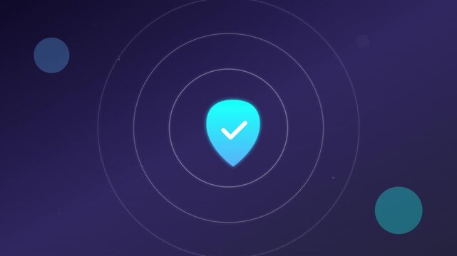 shield check verified icon with radiating trust circles