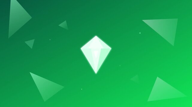 shining diamond luxury icon on mint green refracting shards