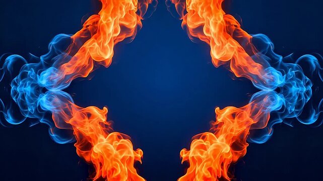 Abstract flames on dark background